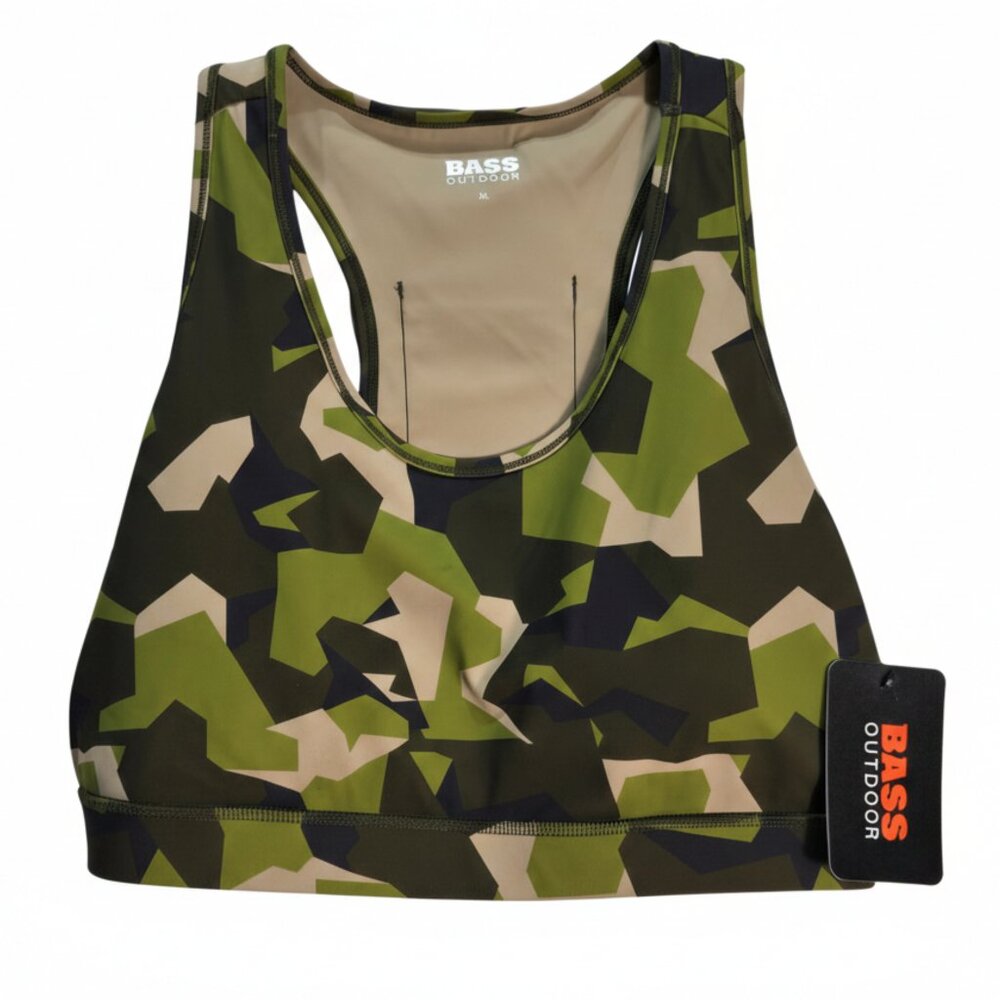 NWT | Bass Outdoor Camo Performance Full Coverage Sports Bra with Back Pocket |